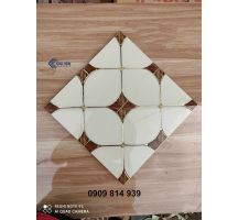 Gạch trang trí 30x30cm khắc kim màu kem 