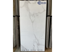 Đá bóng kiếng 60x120 trắng vân mây cao cấp KH6858