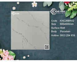 Gạch mờ nhám 60x60 trắng vân khói