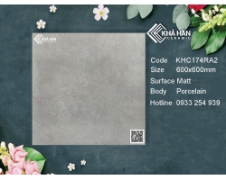 Gạch đá nhám 60x60 màu xám bê tông